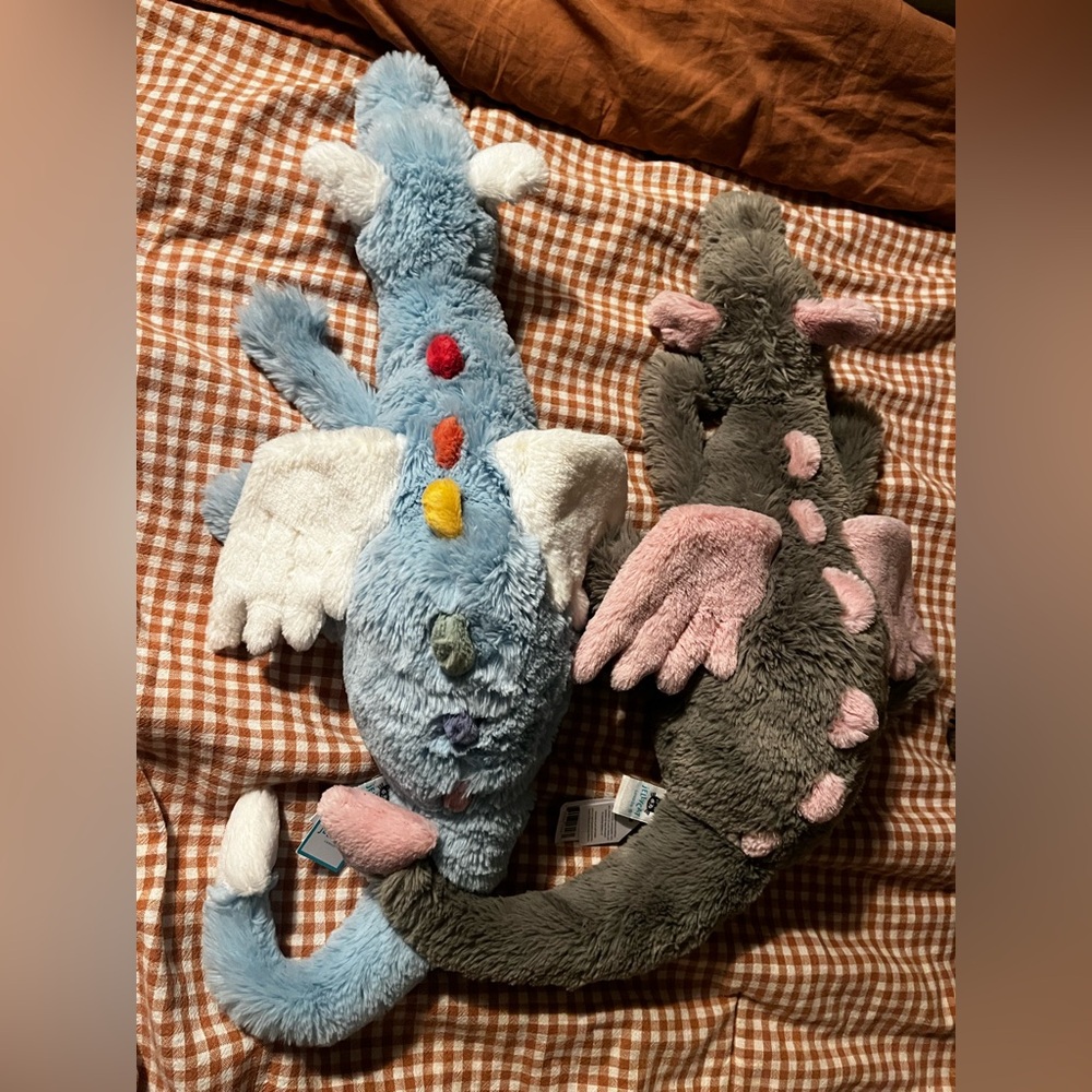 Two Jellycat Dragons Large